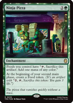 Ninja Pizza (Surge Foil) (TMC-032) - Commander: Teenage Mutant Ninja Turtles Foil - for just $6.35! 
