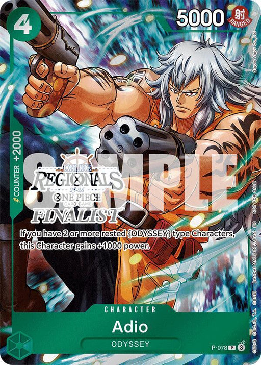 Adio (Online Regional Finalist Card Set 2025 Vol.1) [One Piece Promotion Cards] - for just $16.50! 