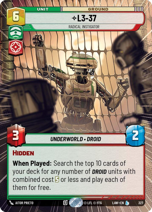 L3-37 - Radical Instigator (327) (Hyperspace) (327) [A Lawless Time] - for just $1.25! 