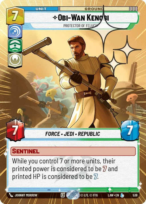 Obi-Wan Kenobi - Protector of Felucia (300) (Hyperspace Foil) (300) [A Lawless Time] - for just $2.70! 