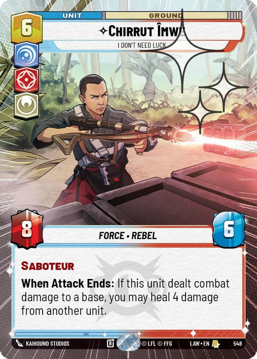 Chirrut Imwe - I Don't Need Luck (310) (Hyperspace Foil) (310) [A Lawless Time] - for just $0.65! 