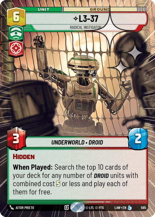L3-37 - Radical Instigator (327) (Hyperspace Foil) (327) [A Lawless Time] - for just $1.45! 