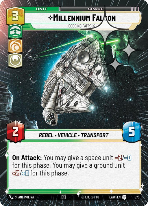 Millennium Falcon - Dodgin Patrols (332) (Hyperspace Foil) (332) [A Lawless Time] - for just $0.20! 