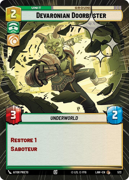Devaronian Doorbuster (334) (Hyperspace Foil) (334) [A Lawless Time] - for just $0.10! 