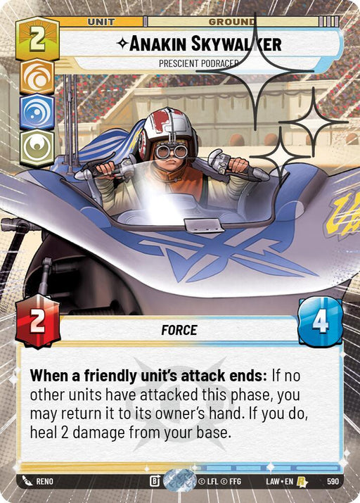 Anakin Skywalker - Prescient Podracer (352) (Hyperspace Foil) (352) [A Lawless Time] - for just $1! 