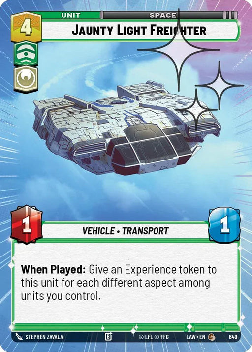 Jaunty Light Frieghter (411) (Hyperspace Foil) (411) [A Lawless Time] - for just $0.10! 