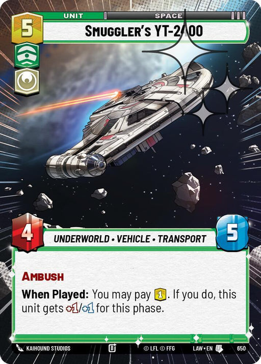 Smuggler's YT-2400 (412) (Hyperspace Foil) (412) [A Lawless Time] - for just $0.15! 