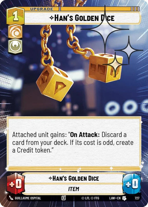 Han's Golden Dice (489) (Hyperspace Foil) (489) [A Lawless Time] - for just $0.15! 