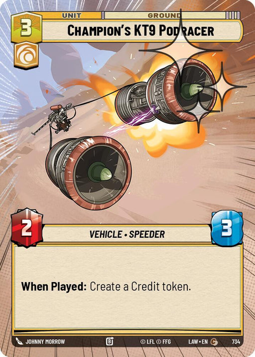 Champion's KT-9 Podracer (496) (Hyperspace Foil) (496) [A Lawless Time] - for just $0.10! 