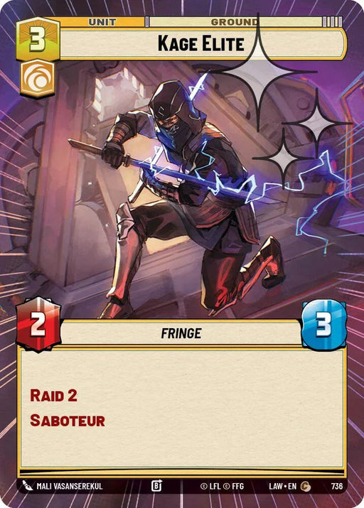 Kage Elite (498) (Hyperspace Foil) (498) [A Lawless Time] - for just $0.10! 