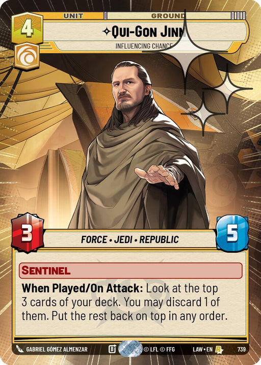 Qui-Gon Jinn - Influencing Chance (501) (Hyperspace Foil) (501) [A Lawless Time] - for just $4.10! 