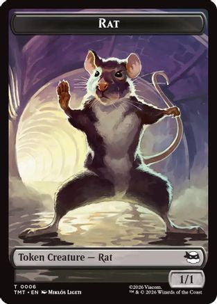 Rat // Copy Double-Sided Token (TMT-6 // 1) - Teenage Mutant Ninja Turtles Foil - for just $0.23! 