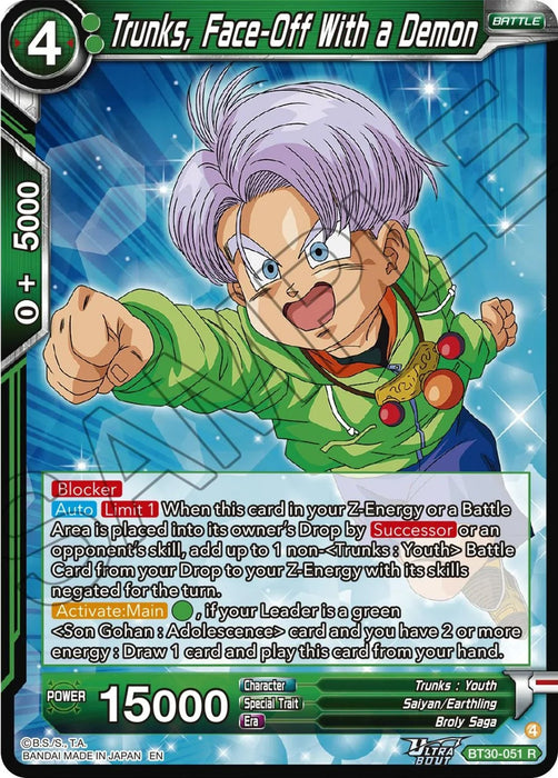 Trunks, Face-Off With a Demon (BT30-051) [Three Glorious Fighters] - for just $0.15! 