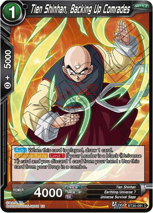 Tien Shinhan, Backing Up Comrades (BT30-091) [Three Glorious Fighters] - for just $0.10! 