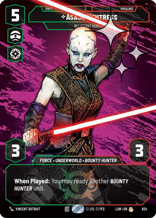 Asajj Ventress - Reluctant Hunter (Prestige Foil) (824) (824) [A Lawless Time] - for just $1.10! 