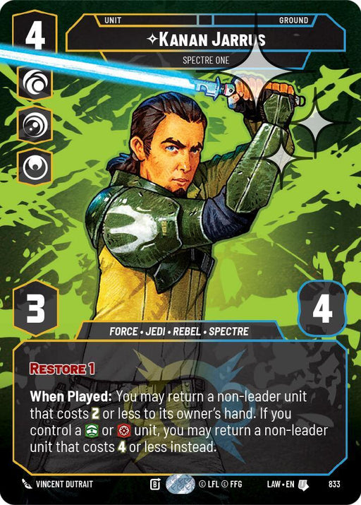 Kanan Jarrus - Spectre One (Prestige Foil) (833) (833) [A Lawless Time] - for just $2.20! 