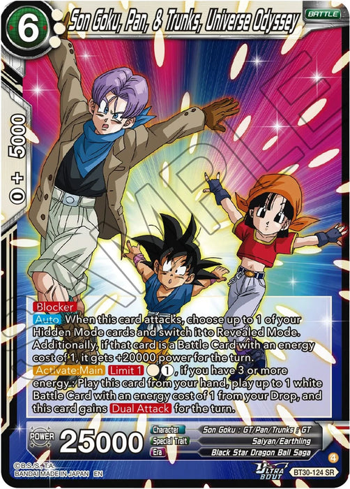 Son Goku, Pan, & Trunks, Universe Odyssey (BT30-124) [Three Glorious Fighters] - for just $0.15! 