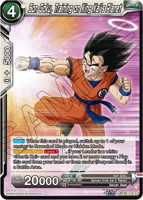 Son Goku, Training a King Kai's Planet (BT30-112) [Three Glorious Fighters] - for just $0.10! 