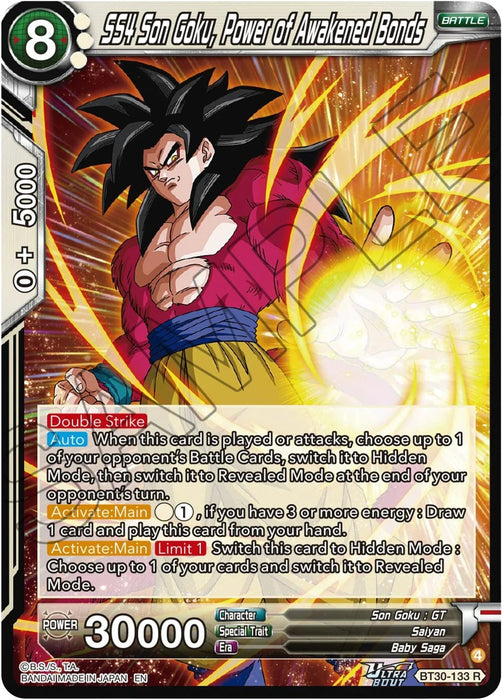 SS4 Son Goku, Power of Awakened Bonds (BT30-133) [Three Glorious Fighters] - for just $0.30! 