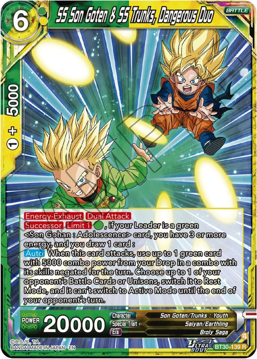 SS Son Goten & SS Trunks, Drangerous Duo (BT30-139) [Three Glorious Fighters] - for just $0.35! 