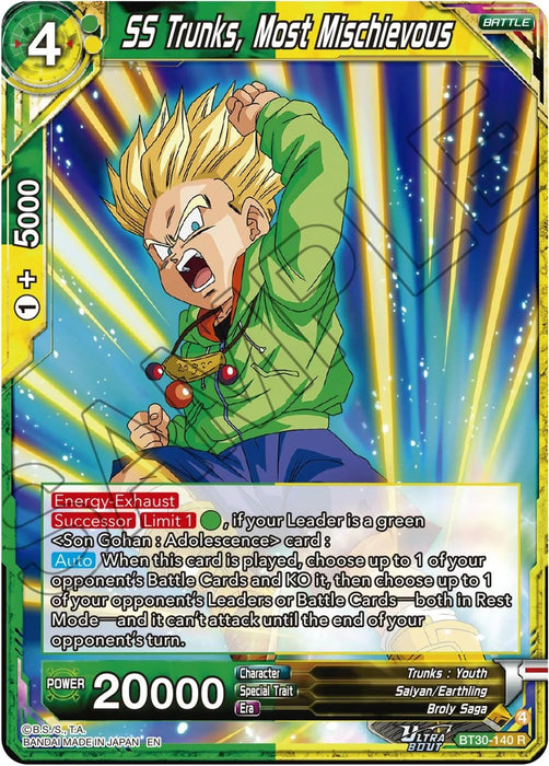 SS Trunks, Most Mischievous (BT30-140) [Three Glorious Fighters] - for just $0.40! 