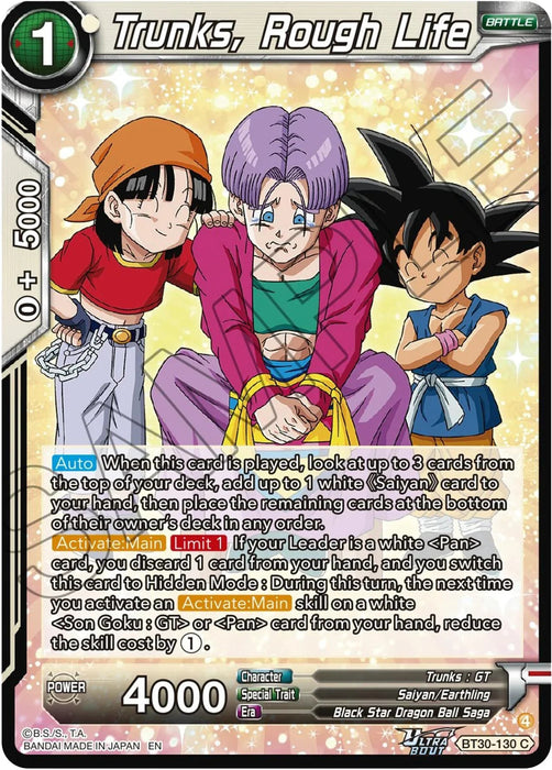 Trunks, Rough Life (BT30-130) [Three Glorious Fighters] - for just $0.10! 