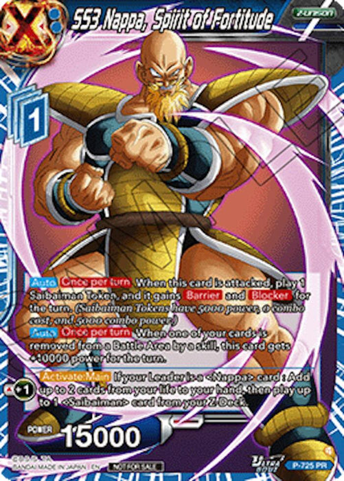 SS3 Nappa, Spirit of Fortitude (Ultra-Bout Series Tournament Pack Vol.2) (P-725) [Tournament Promotion Cards] - for just $3.20! 