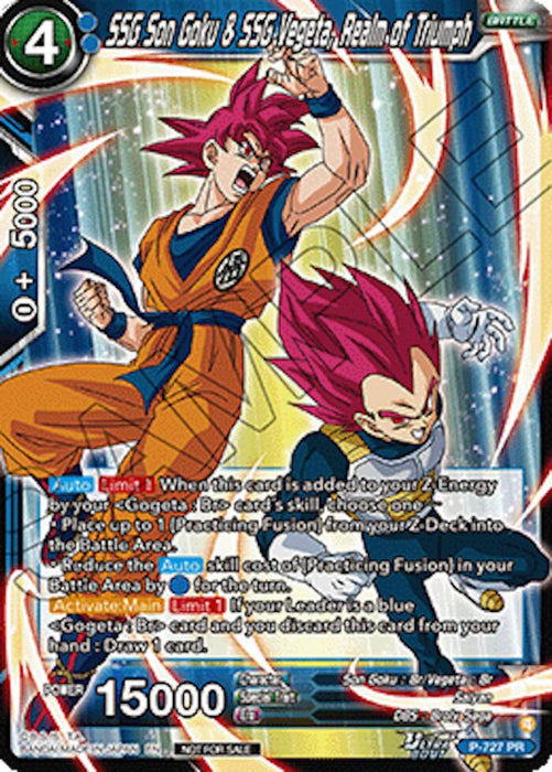 SSG Son Goku & SSG Vegeta, Realm of Triumph (Ultra-Bout Series Tournament Pack Vol.2) (P-727) [Tournament Promotion Cards] - for just $6.25! 