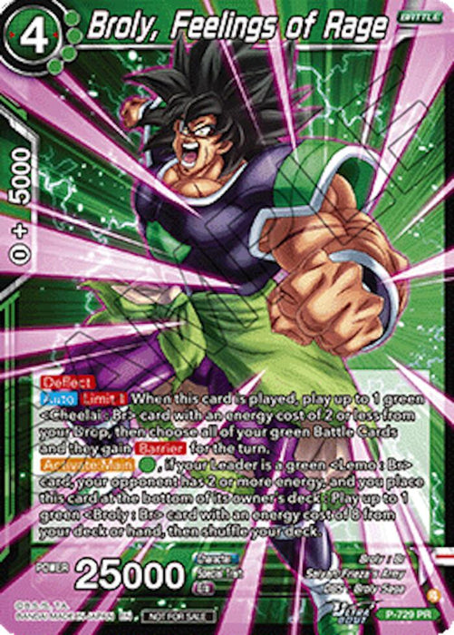 Broly, Feelings of Rage (Ultra-Bout Series Tournament Pack Vol.2) (P-729) [Tournament Promotion Cards] - for just $2.40! 