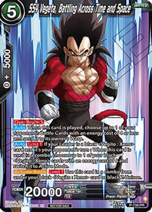 SS4 Vegeta, Battling Across Time and Space (Ultra-Bout Series Tournament Pack Vol.2) (P-738) [Tournament Promotion Cards] - for just $6.45! 