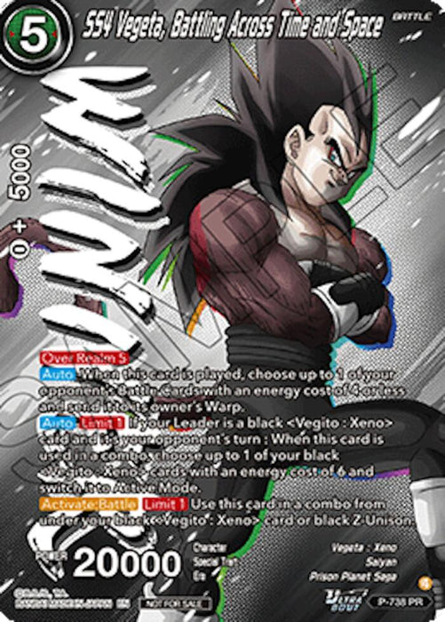 SS4 Vegeta, Battling Across Time and Space (Ultra-Bout Series Tournament Pack Vol.2) (Winner) (P-738) [Tournament Promotion Cards] - for just $13.70! 