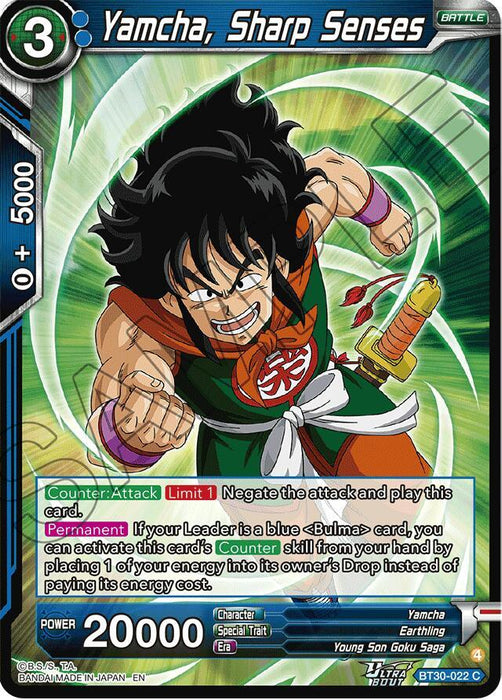 Yamcha, Sharp Senses (BT30-022) [Three Glorious Fighters] - for just $0.10! 