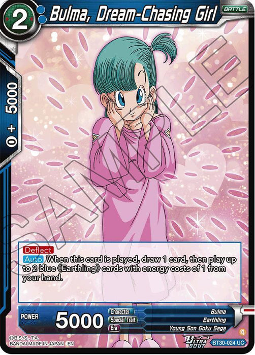 Bulma, Dream-Chasing Girl (BT30-024) [Three Glorious Fighters] - for just $0.15! 