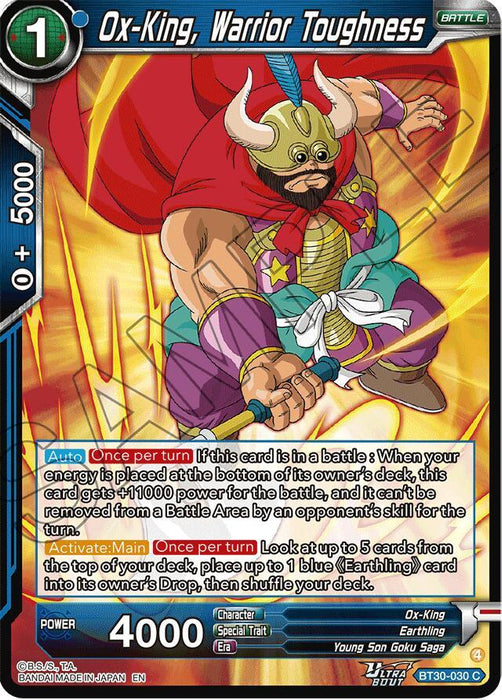Ox-King, Warrior Toughness (BT30-030) [Three Glorious Fighters] - for just $0.10! 