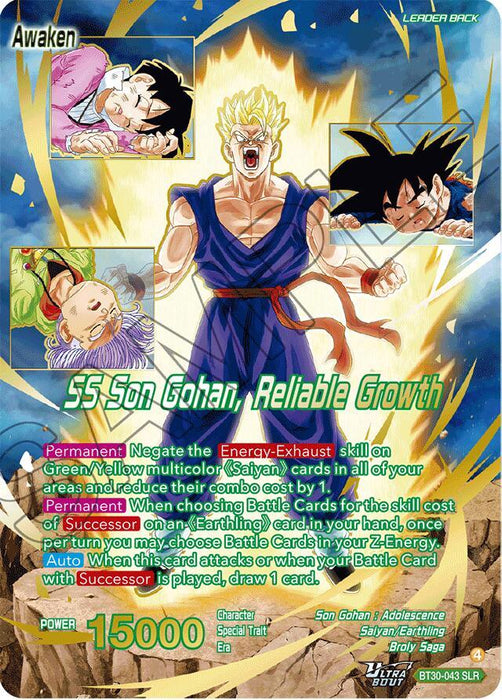 Son Gohan // SS Son Gohan, Reliable Growth (SLR) (BT30-043) [Three Glorious Fighters] - for just $43.80! 