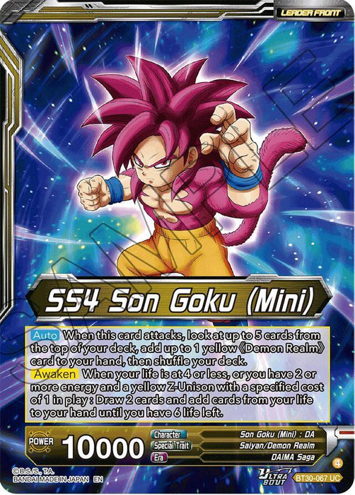 SS4 Son Goku (Mini) // SS4 Son Goku, Apex Evolution (SLR) (BT30-067) [Three Glorious Fighters] - for just $38.35! 