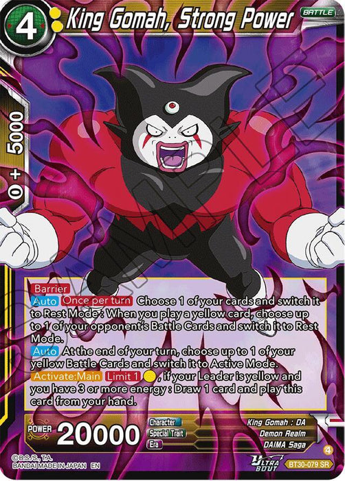 King Gomah, Strong Power (BT30-079) [Three Glorious Fighters] - for just $0.15! 