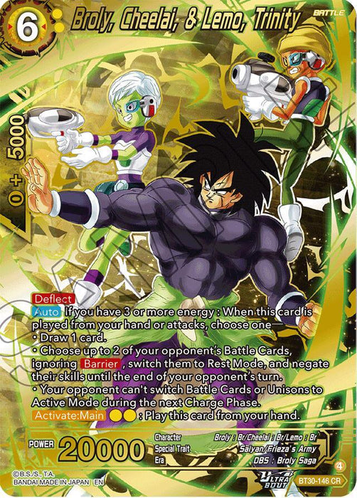 Broly, Cheelai, & Lemo, Trinity (BT30-146) [Three Glorious Fighters] - for just $12.35! 