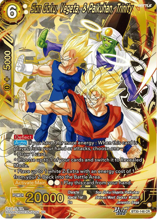 Son Goku, Vegeta, & Paikuhan, Trinity (BT30-148) [Three Glorious Fighters] - for just $6.35! 