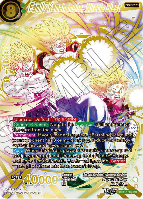 Family Kamehameha, Miracle Blast (GDR) (BT30-150) [Three Glorious Fighters] - for just $1198! 