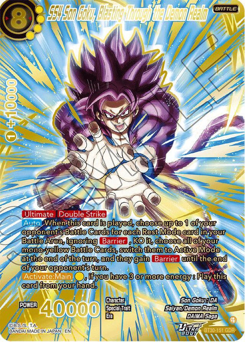 SS4 Son Goku, Blasting Through the Demon Realm (GDR) (BT30-151) [Three Glorious Fighters] - for just $1300.10! 