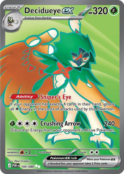 Decidueye ex (100/088) [Mega Evolution: Perfect Order] - for just $1.10! 