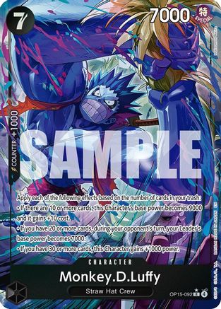 Monkey.D.Luffy (OP15-092) (Alternate Art) (OP15-092) - Adventure on Kami's Island Foil - for just $14.05! 