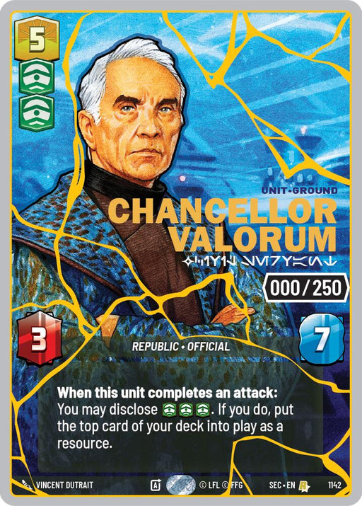 Chancellor Valorum - Civil Servant (1142) (Serialized) (Gold) (1142) [Secrets of Power] - for just $120! 