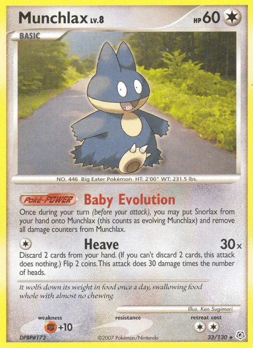 Munchlax (33/130) [Diamond & Pearl: Base Set] - for just $5.55! 