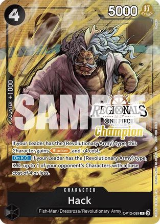 Hack (Regionals Champion Card Set 26-27) (OP12-089) - One Piece Promotion Cards Foil - for just $0! 