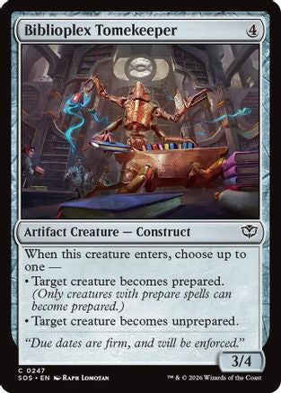 Biblioplex Tomekeeper (SOS-247) - Secrets of Strixhaven Foil - for just $0.09! 
