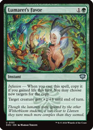 Lumaret's Favor (SOS-153) - Secrets of Strixhaven Foil - for just $0.06! 