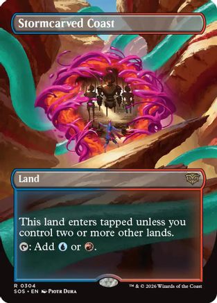 Stormcarved Coast (Borderless) (SOS-304) - Secrets of Strixhaven - for just $0.90! 