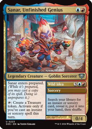 Sanar, Unfinished Genius (SOS-223) - Secrets of Strixhaven Foil - for just $0.11! 